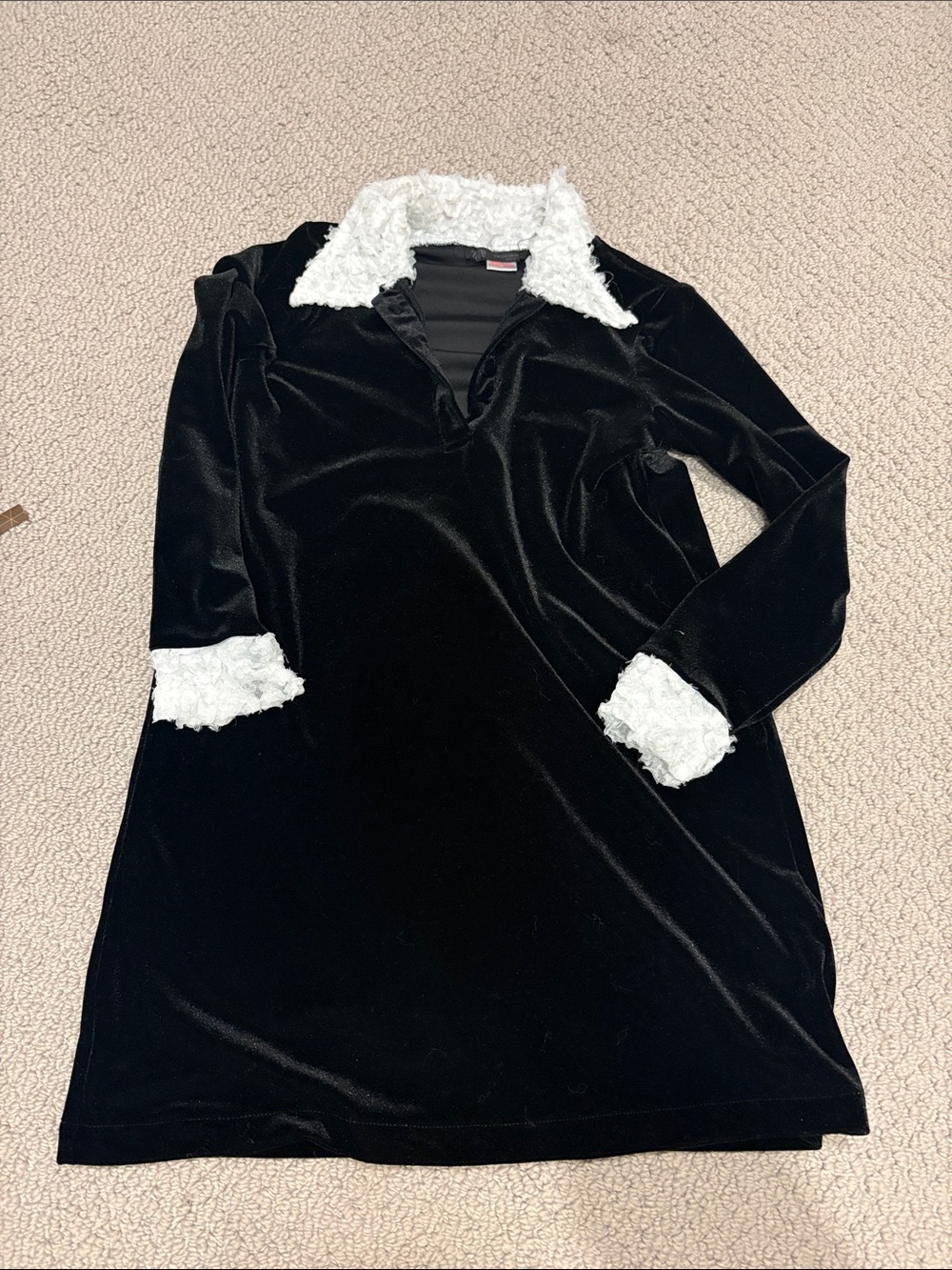 Zara Black Dress with White Collar and Cuffs